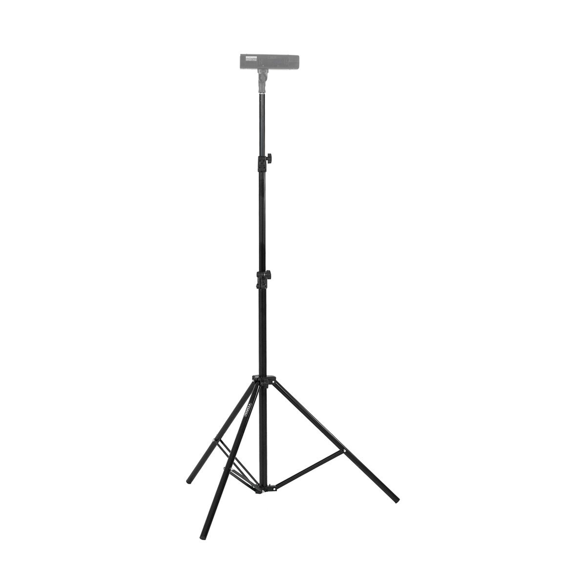 Caruba Lampenstativ LS-3 (Gefederte) 242cm - Gesamtansicht schwarzes, ausgezogenes Lichtstativ Caruba Lampenstativ LS-3 (Gefederte) 242cm - Gesamtansicht schwarzes, ausgezogenes Lichtstativ