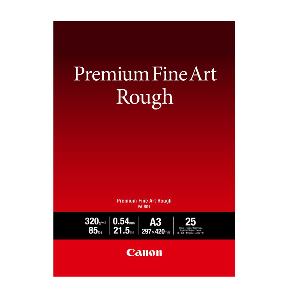 Canon FA-RG 1 Premium FineArt Rough A3 Paper, 25 Blatt, 320 g/m²  Canon FA-RG 1 Premium FineArt Rough A3 Paper, 25 Blatt, 320 g/m²