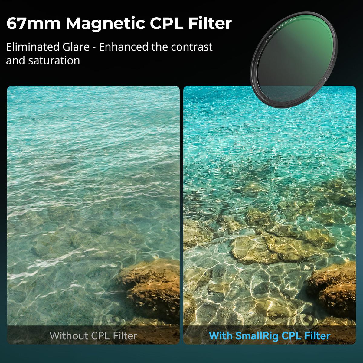 SmallRig 4726 5-in-1 Attachable Filter Kit VND 2-32 & CPL & 1/4 Effect Black Mist (67mm)