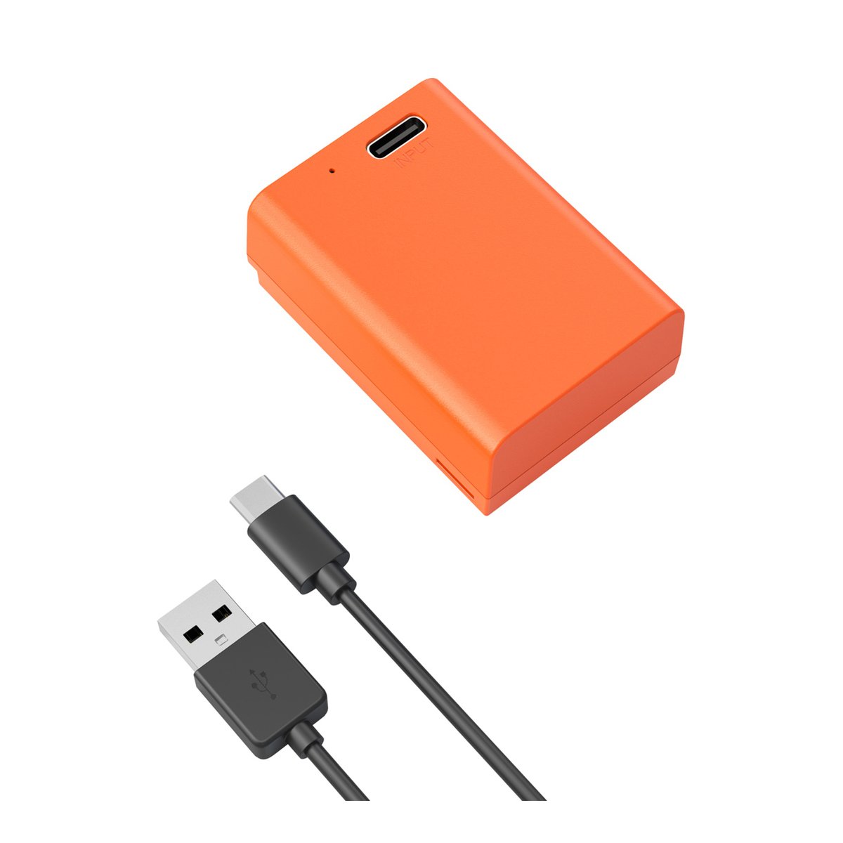 SmallRig 4967 EN-EL25 USB-C Rechargeable Camera Battery (Orange) - Lieferumfang: Orangefarbenes Gerät und USB-C-Kabel