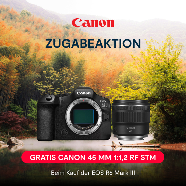 Canon EOS R6 Mark III: 45 mm 1:1,2 RF STM gratis dazu