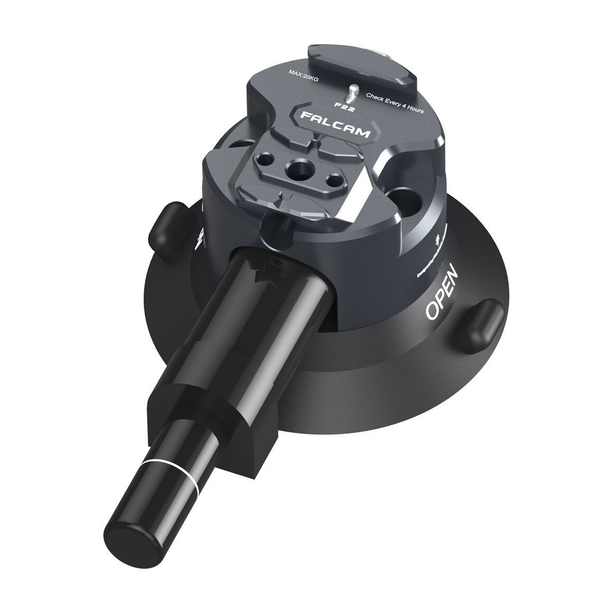 Falcam Quick Release Sucker 3 Inch 2822 - Angesicht des Falcam F22 Schnellwechsel-Adapters mit schwarzer Basis und Stativstift