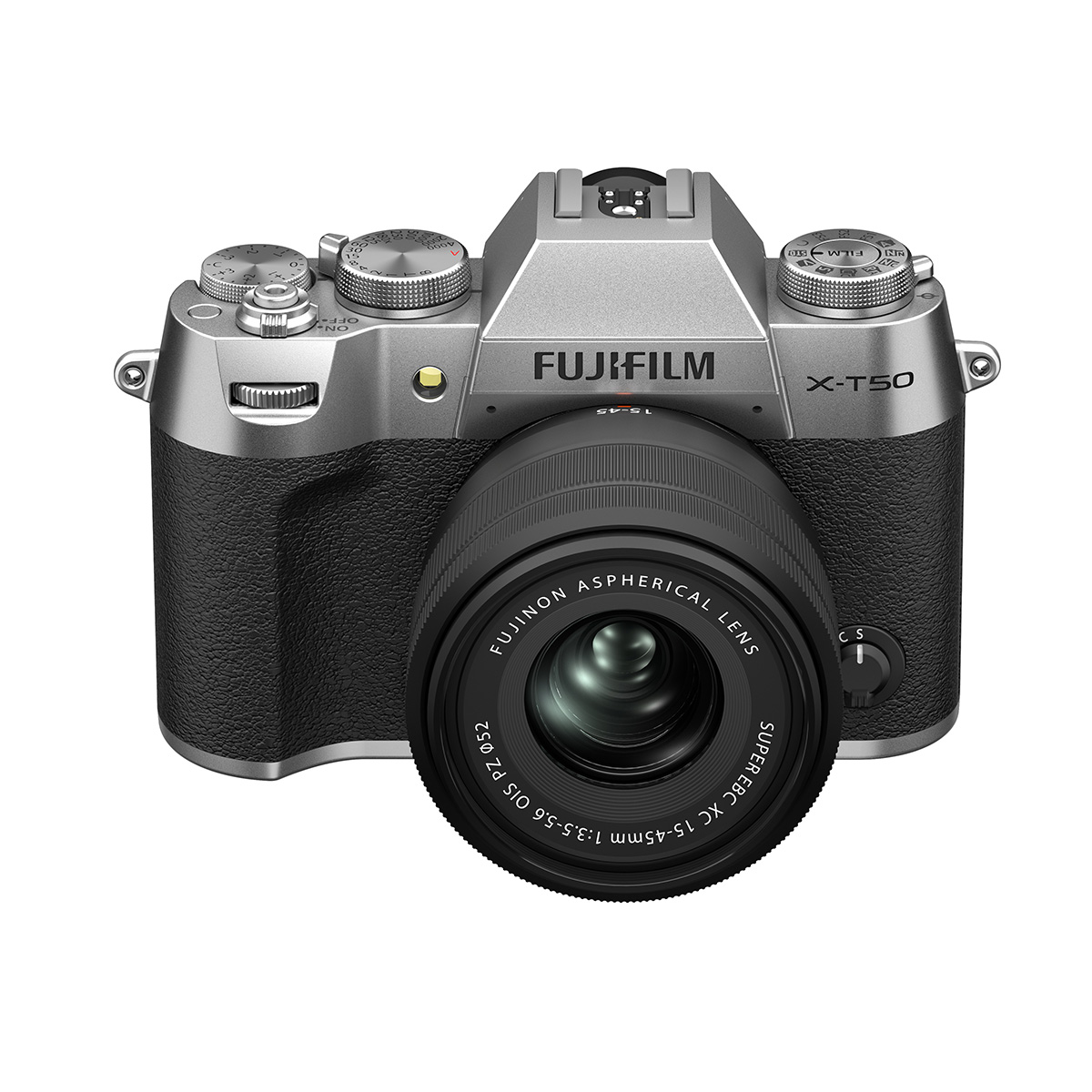 Fujifilm X-T50 Gehäuse Silber + Fujifilm 15-45 mm 1:3,5-5,6 XC OIS PZ Schwarz