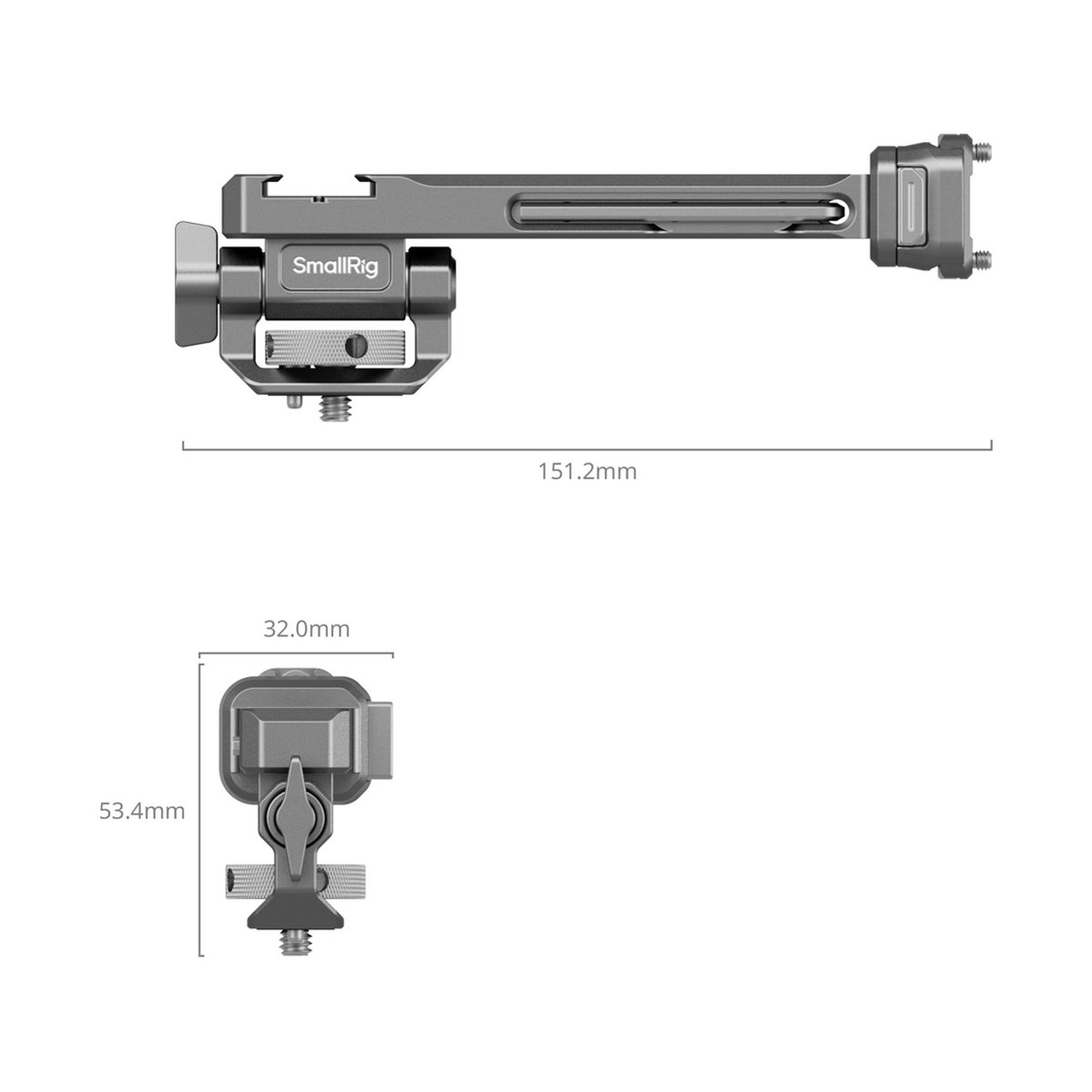 SmallRig 4637 HawkLock H21 Monitor Support für DJI Stabilizers - Technische Abmessungen SmallRig 4637 HawkLock H21 Monitor Support für DJI Stabilizers - Technische Abmessungen