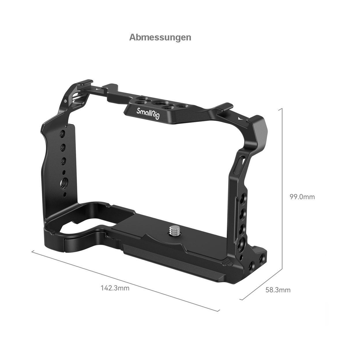 SmallRig 4230 Cage für Fujifilm X-S20 - Abmessungen des SmallRig Kamera-Cages