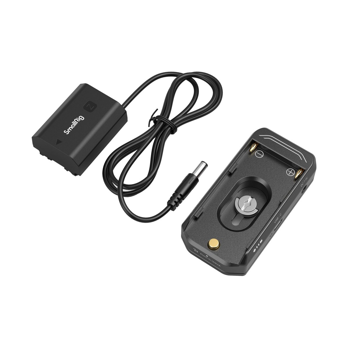 SmallRig 4341 NP-F Batterie-Adapter-Montageplattenkit+NP-FZ100 Dummy+Kabel - Lieferumfang: SmallRig NP-FZ100 Dummy-Akku und Batterieplatte mit Kabel