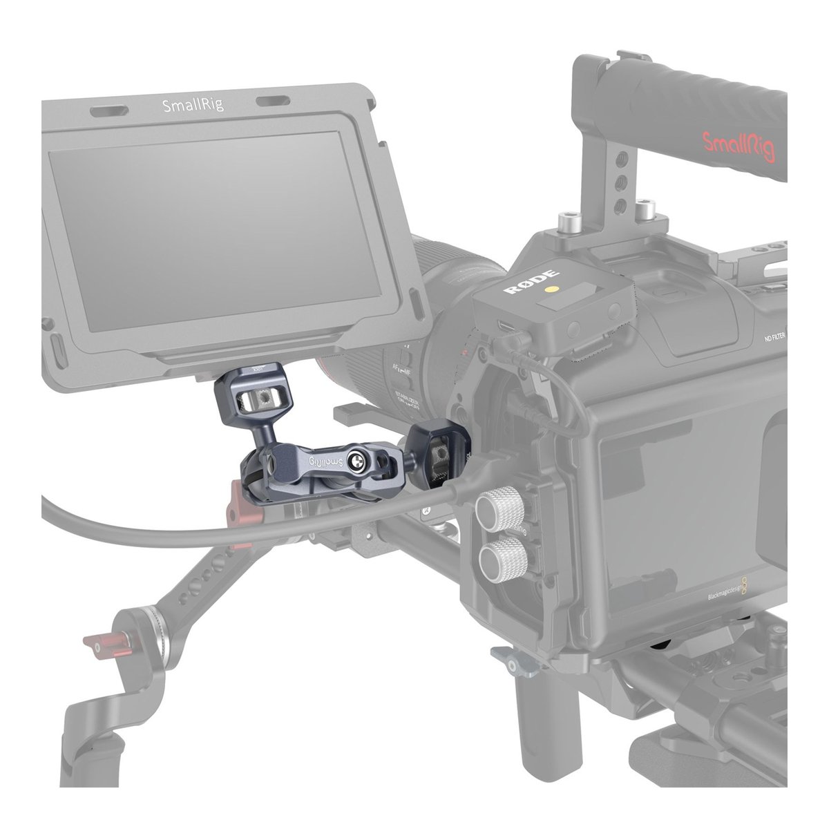 SmallRig 3873 Magic Arm mit Doppelkugelkopf (1/4"-20-Schrauben) - Anwendungsbeispiel: SmallRig Gelenkarm zur Montage eines externen Monitors an Videokamera. SmallRig 3873 Magic Arm mit Doppelkugelkopf (1/4"-20-Schrauben) - Anwendungsbeispiel: SmallRig Gelenkarm zur Montage eines externen Monitors an Videokamera.