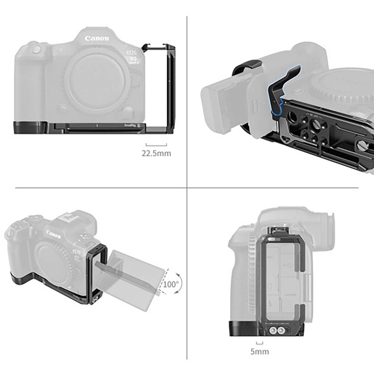 SmallRig 4983 L-Shape Mount Plate für Canon EOS R5 II