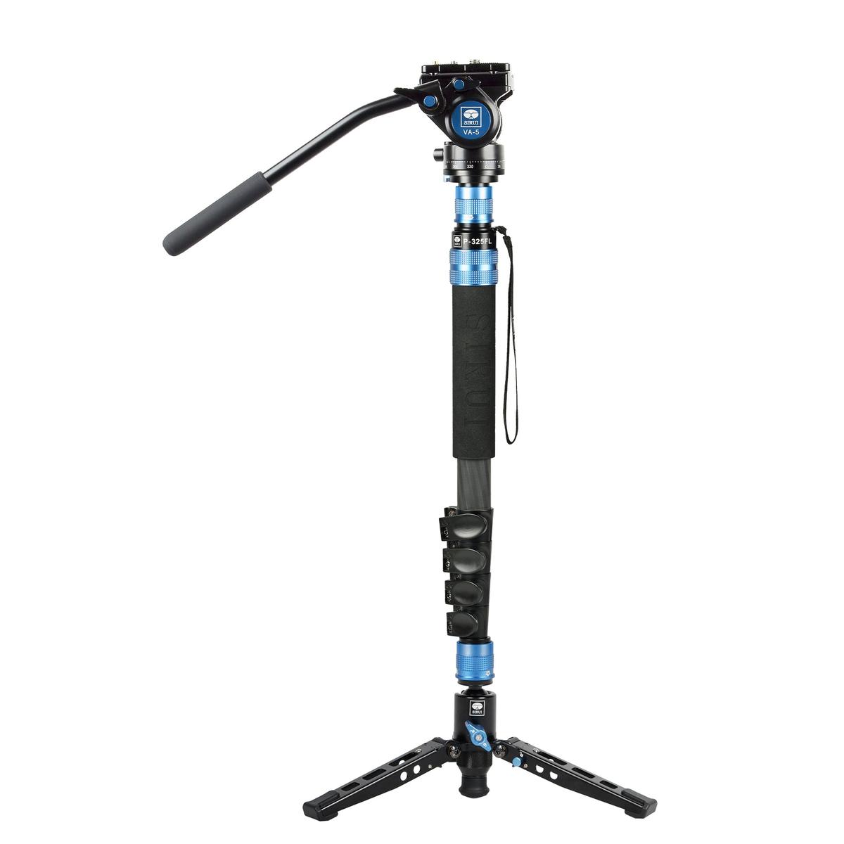 SIRUI P-325FL Carbon Einbeinstativ 178 cm mit Standspinne + Videoneiger VA-5