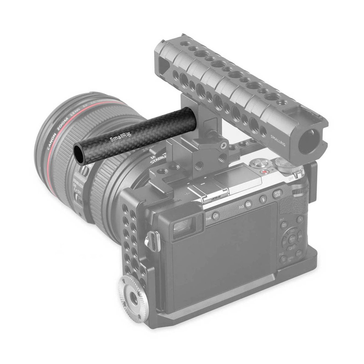 SmallRig 1871 Carbon Fiber 15 mm Rod (100 mm/4") - Anwendungsbeispiel: SmallRig Carbonfaser-Stange am Kamerarig