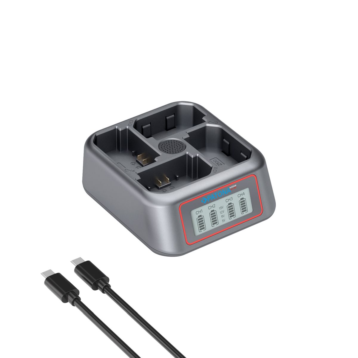 Patona Platinum USB-C PD QC 4-fach Schnellladegerät für Sony NP-FZ100