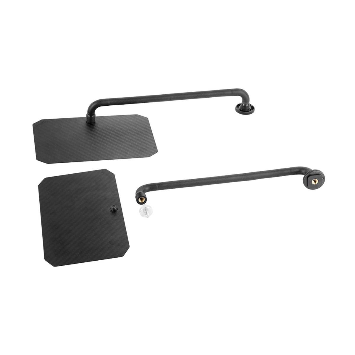 SmallRig 3199 Simple Shade, Blendschutz - Lieferumfang: Zwei rechteckige Platten mit Carbonmuster und zwei gebogene Stangen.