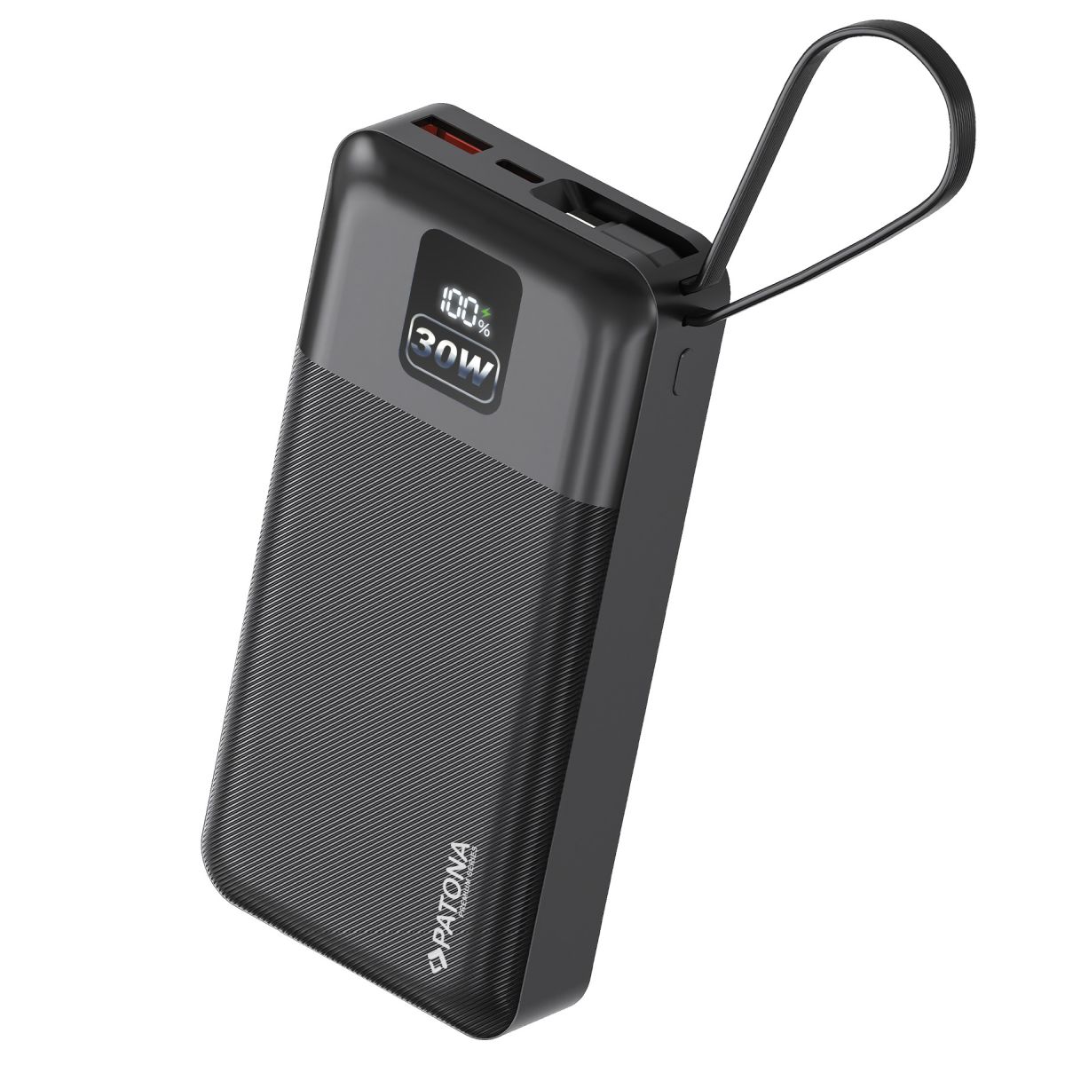 Patona Premium Powerbank Stark 6.0 PD 30 W 20.000 mAh mit integriertem USB-C-Kabel