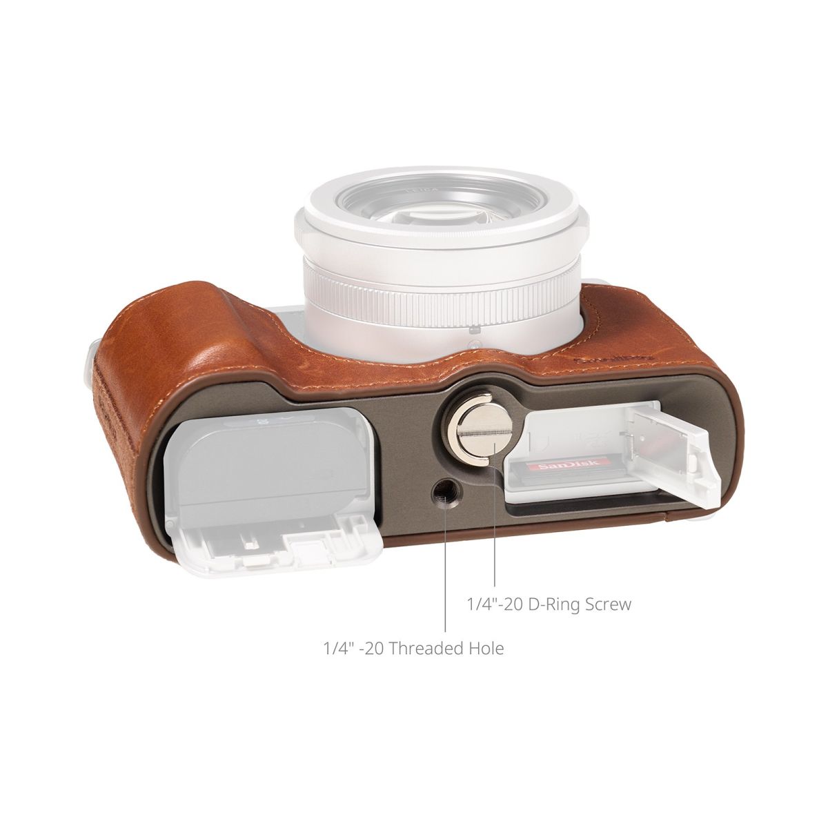 SmallRig 5699 Leather Half Case für Panasonic Lumix L10 Braun