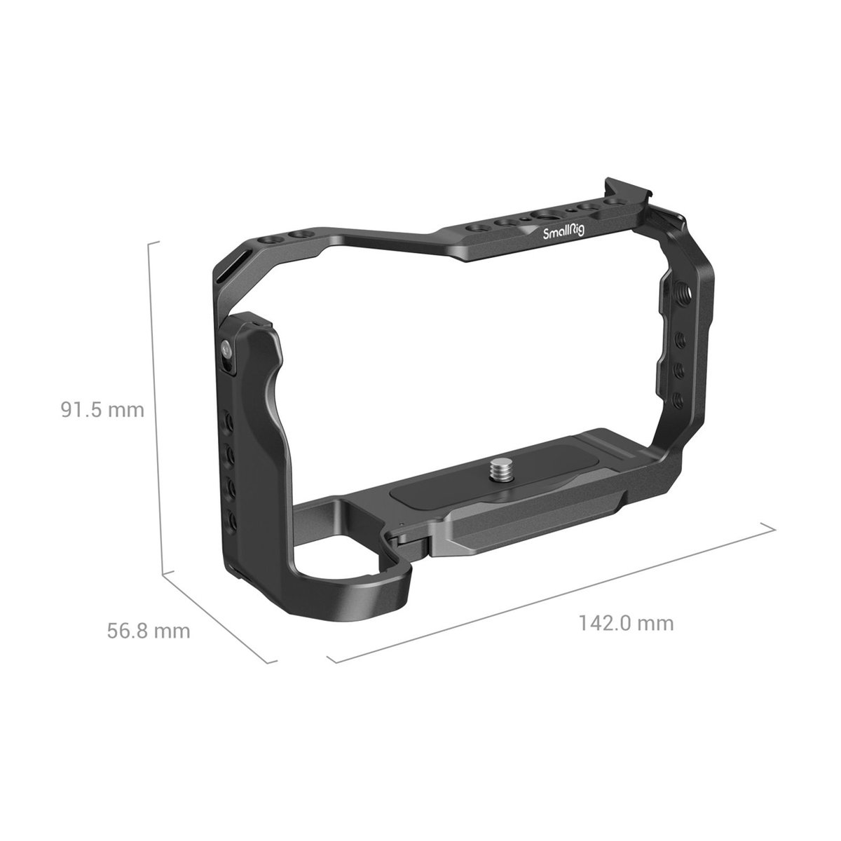 SmallRig 3858 Cage für Nikon Z 30 - SmallRig Kamera-Cage: Perspektivansicht mit Abmessungen