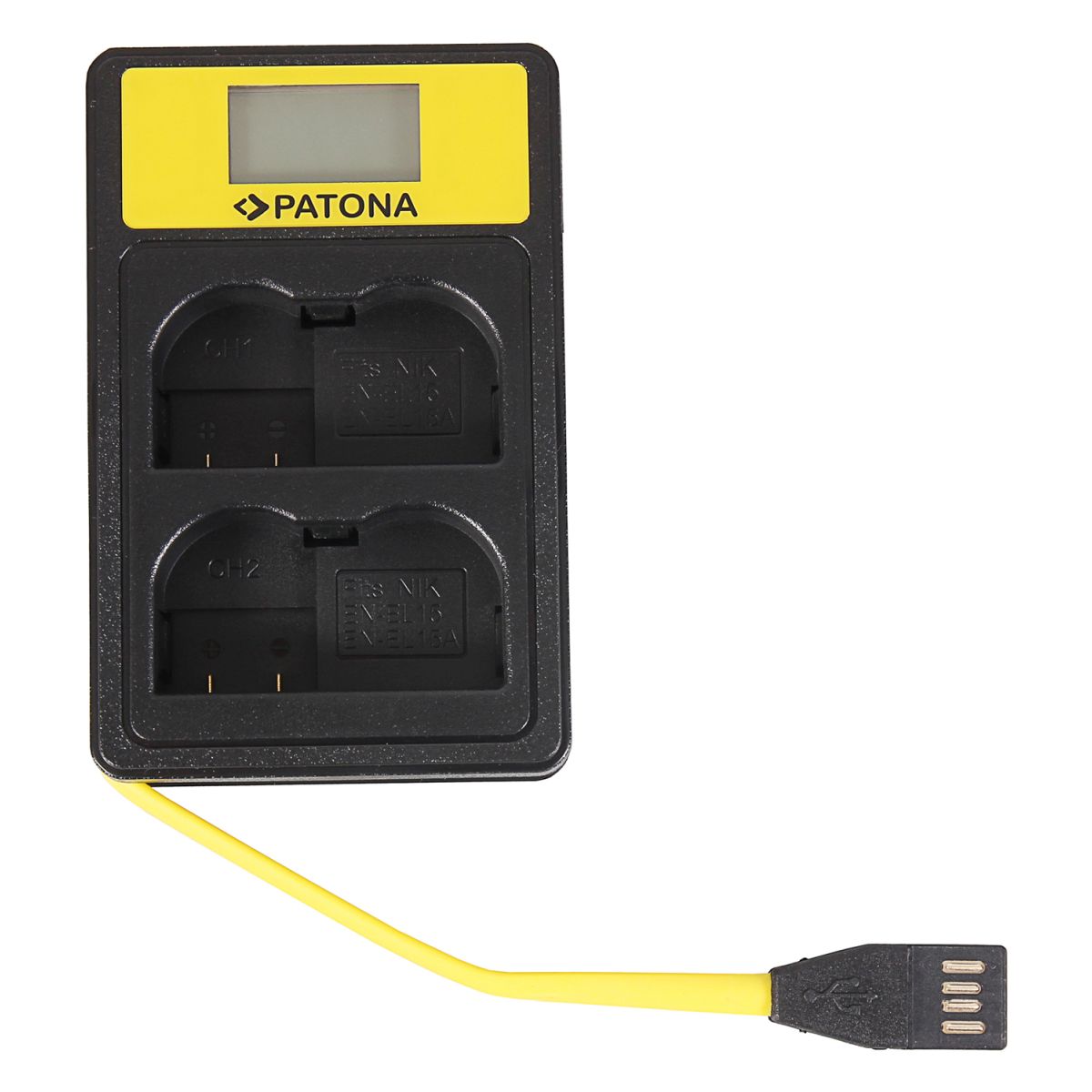 Patona Dual LCD USB Ladegerät Nikon EN-EL 15