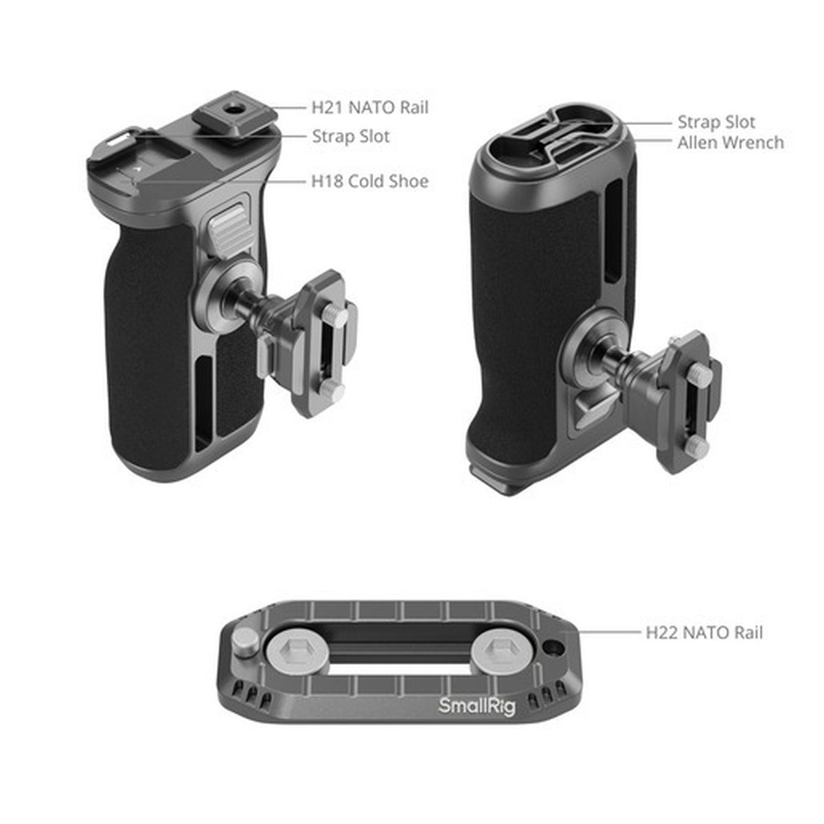SmallRig 4485 HawkLock H21 QR Rotating Side Handle Kit