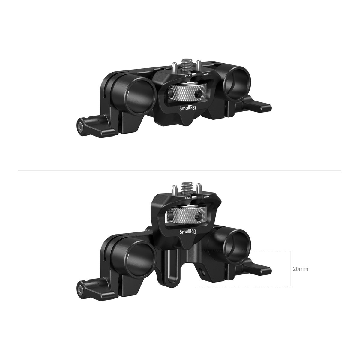 SmallRig 3652 LWS Rod Clamp 15 mm Stangenhalterung - Detailansicht mit Abmessung 20mm