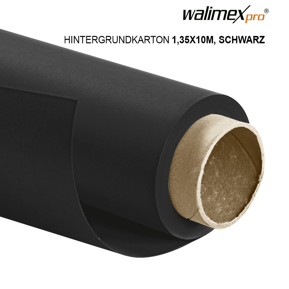 Walimex pro Hintergrundkarton 1,35 x 10m, schwarz