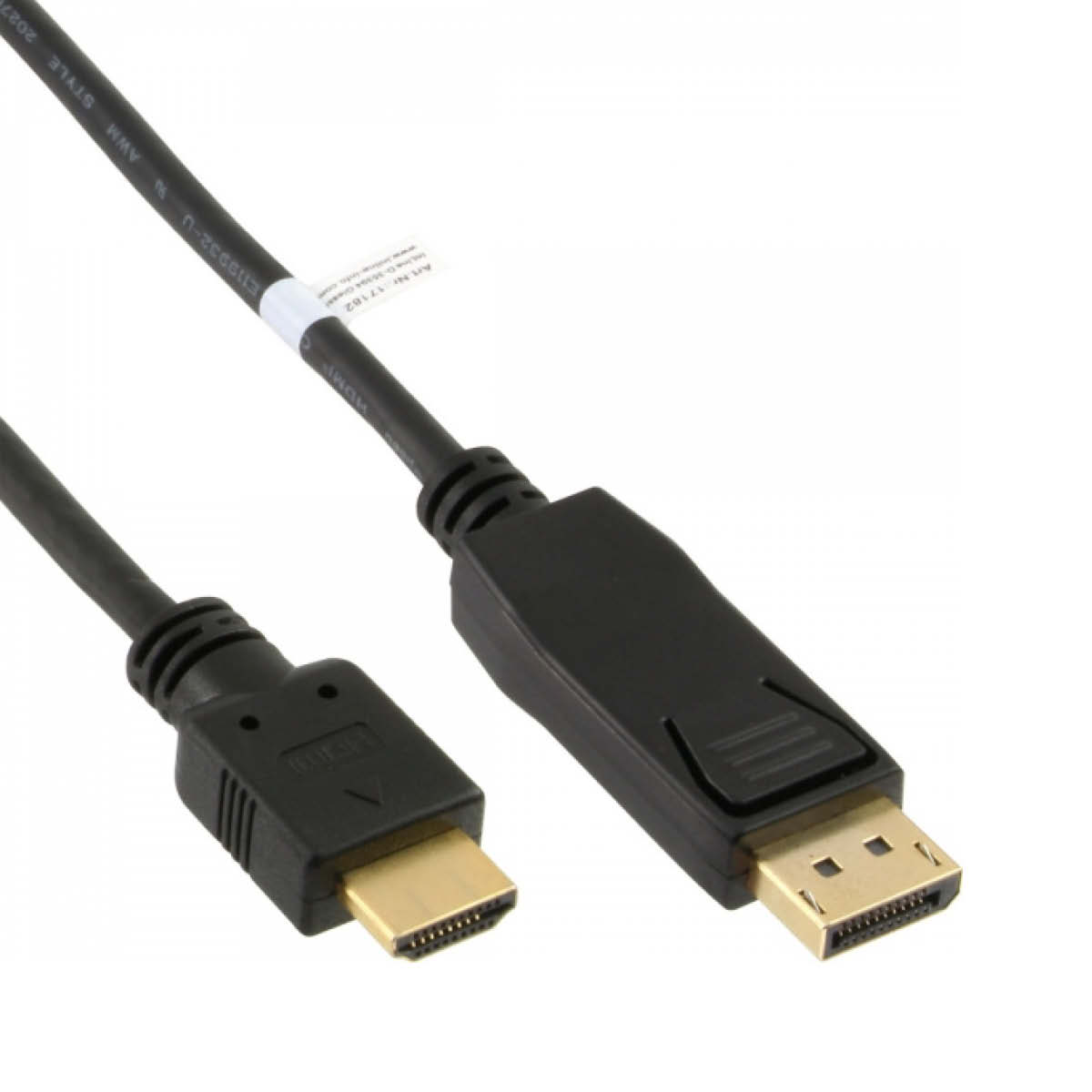 InLine Displayport Stecker auf HDMI A Kabel 2m