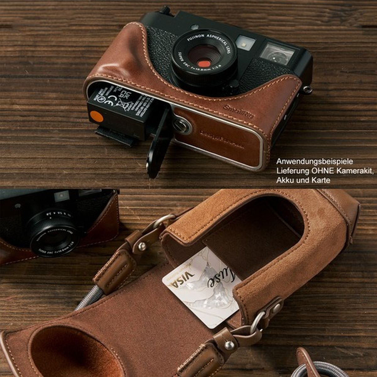 SmallRig 5218 Ledertaschen-Kit für Fujifilm X half Braun