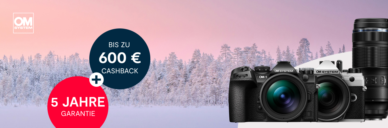 OM SYSTEM Cashback Aktion 2025: Bis zu 600 Euro Cashback und 5 Jahre Garantie auf OM SYSTEM Kameras und Objektive