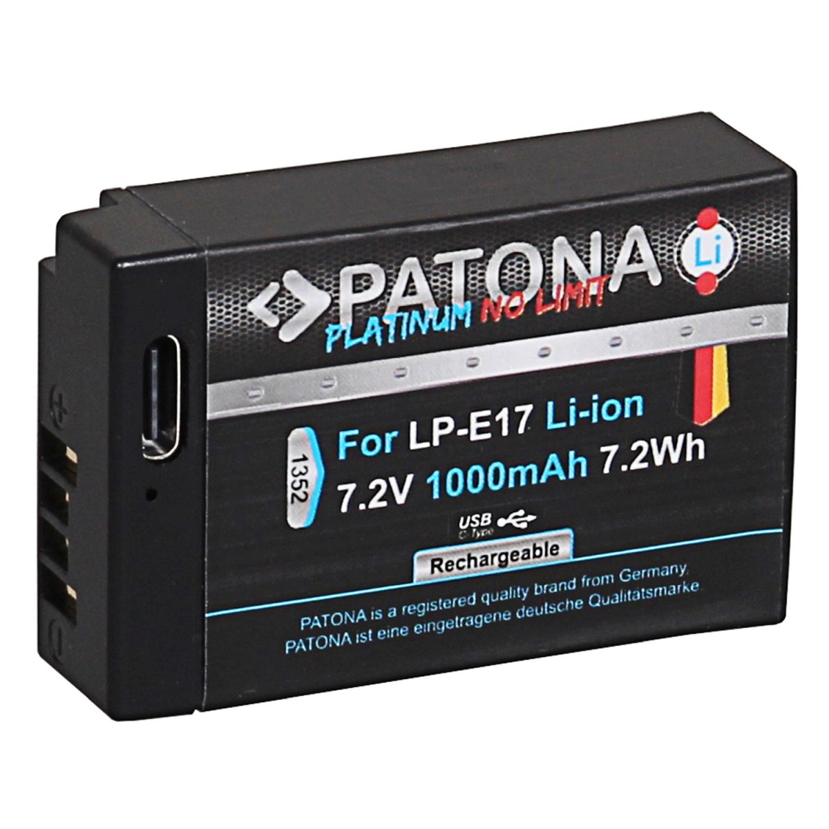Patona Platinum Akku mit USB-C Input f. Canon LP-E17