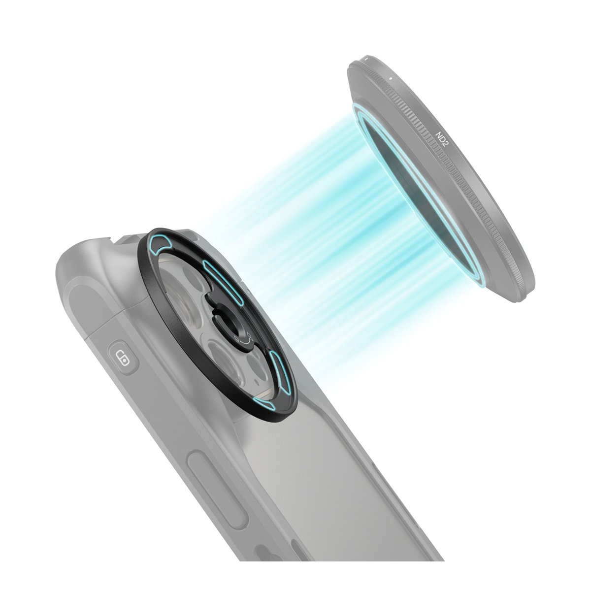 SmallRig 3840C Magnetic Filter Adapter Ring (M Mount) - Anwendungsbeispiel: Magnetische Befestigung des Filters an der Handyhülle