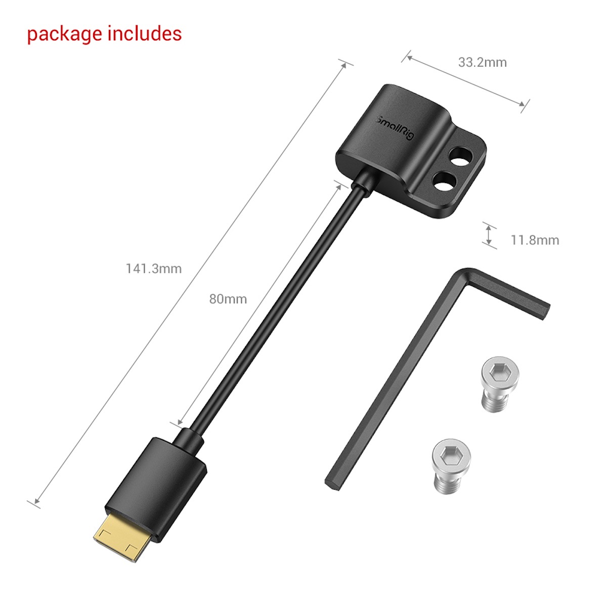 SmallRig 3020 Ultra Slim 4K HDMI-Adapterkabel (C auf A)