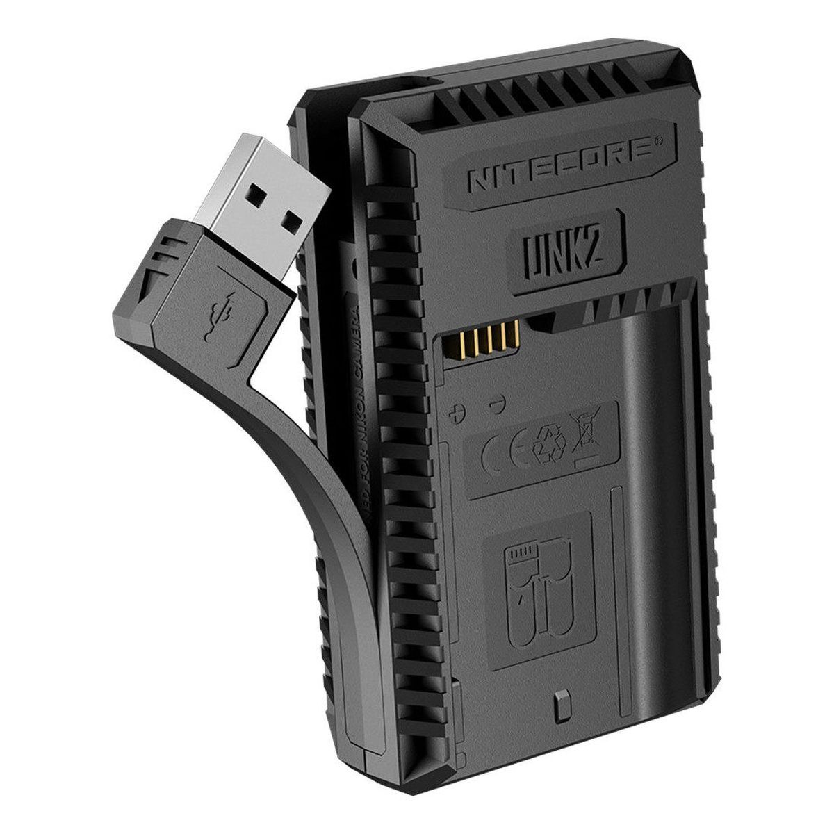 Nitecore UNK2 Kompaktes Doppelladegerät für Nikon EN-EL15 + USB