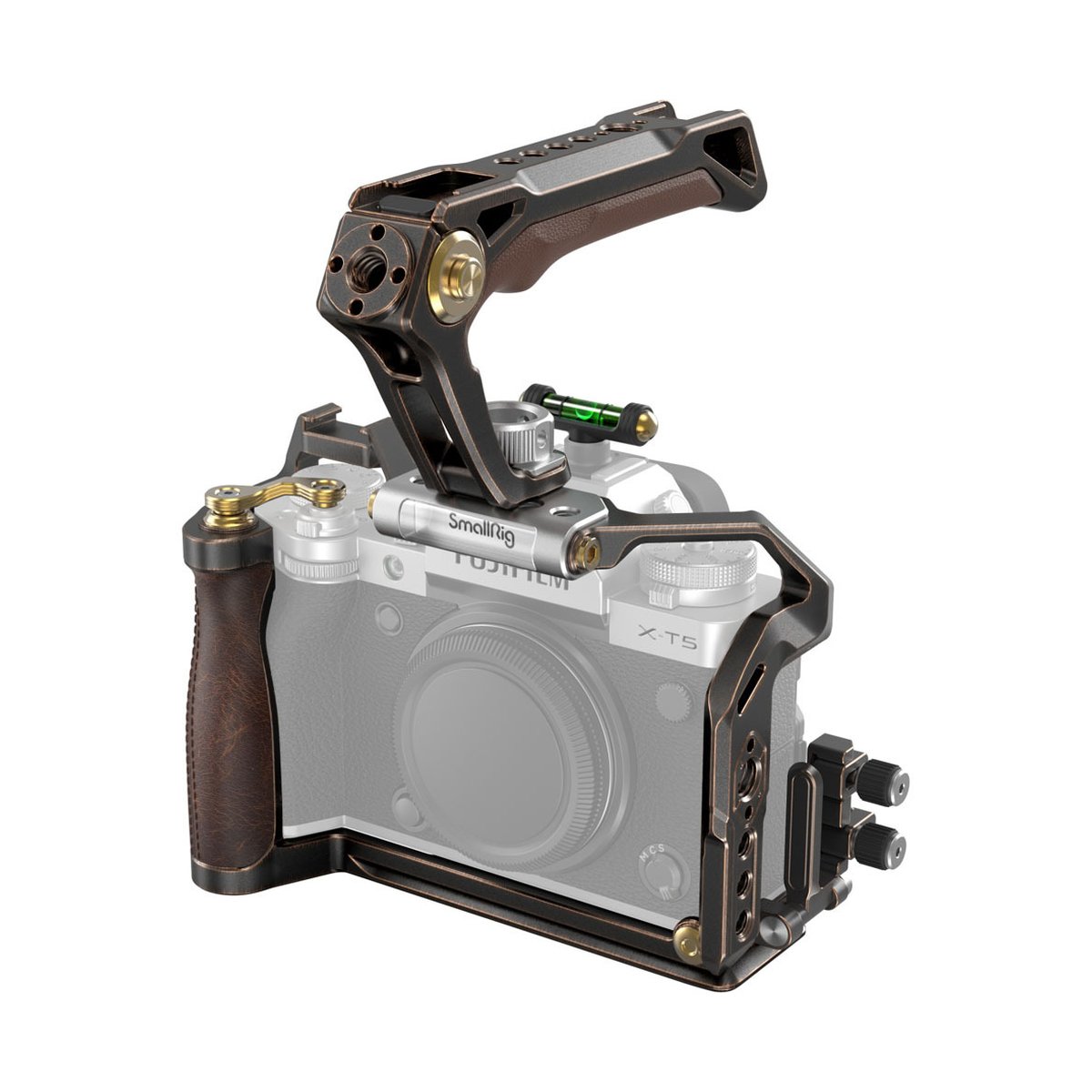 SmallRig 3872 Retro Handheld Cage Kit für Fujifilm X-T5 - Kamerakäfig mit Top- und Seitengriff, montiert auf Fujifilm X-T5