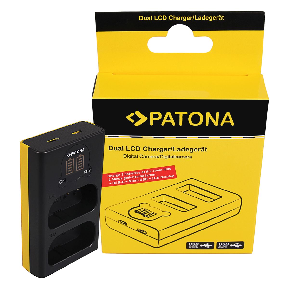 Patona Dual LCD USB Ladegerät Panasonic DMW-BLJ 31