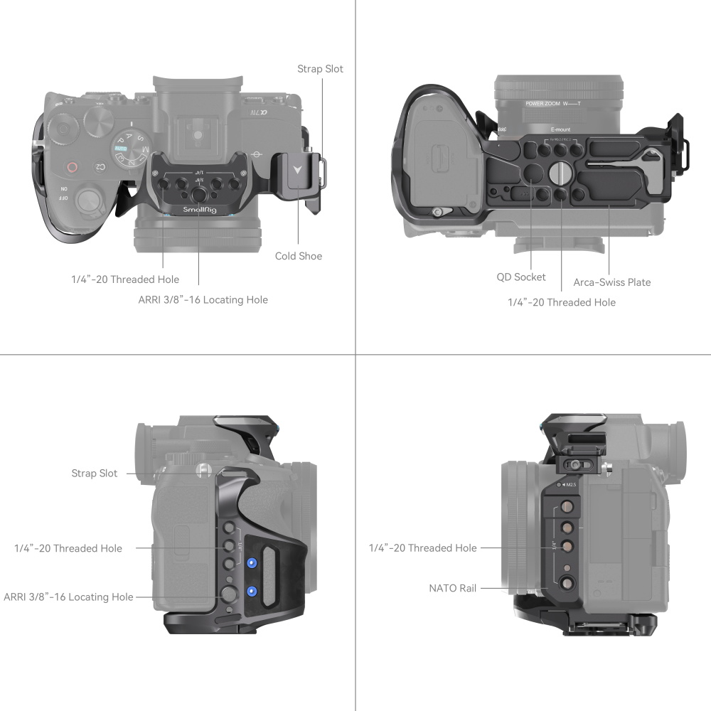 SmallRig 3710 Rhinoceros Advanced Cage Kit für Sony Alpha 7R V / Alpha 7 IV / Alpha 7S III