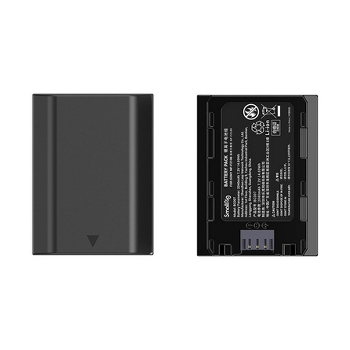 SmallRig 3824B NP-FZ100 Kamera-Akku und Ladegerät Kit - Vorder- und Rückansicht des Akkus SmallRig 3824B NP-FZ100 Kamera-Akku und Ladegerät Kit - Vorder- und Rückansicht des Akkus