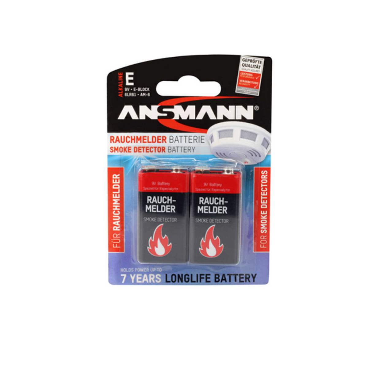Ansmann 9V Block Alkaline Batterie 2er Blister