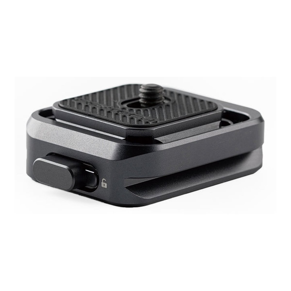 PGYTECH Arca-Type Quick Release Clamp & Plate - Detailansicht einer schwarzen Schnellwechselklemme für Kameras, mit Quick-Release-Platte und Verriegelungshebel. PGYTECH Arca-Type Quick Release Clamp & Plate - Detailansicht einer schwarzen Schnellwechselklemme für Kameras, mit Quick-Release-Platte und Verriegelungshebel.