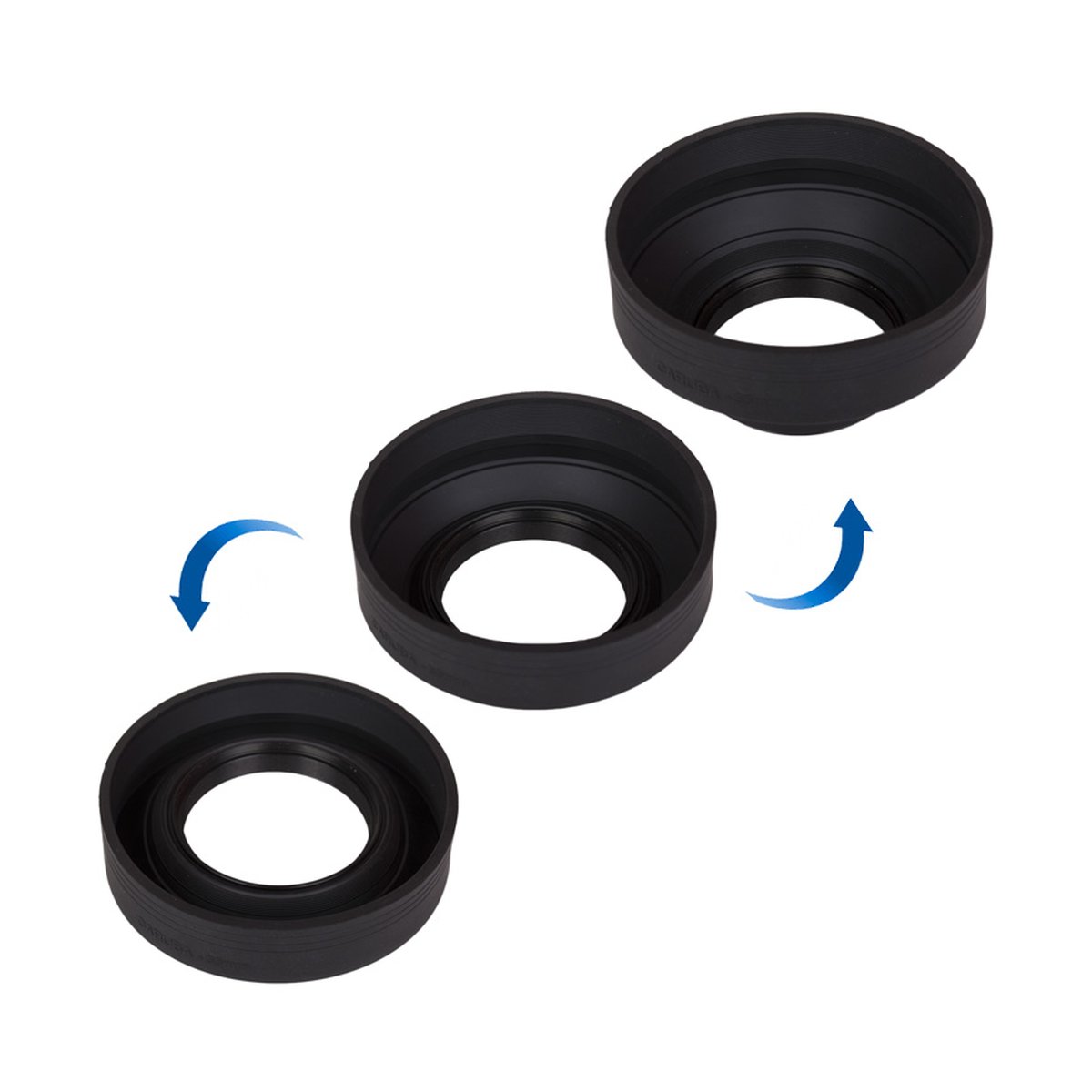 Caruba Gummi-Gegenlichtblende 3-in-1 58mm - Modulare Gegenlichtblende: Aufbau-Demonstration