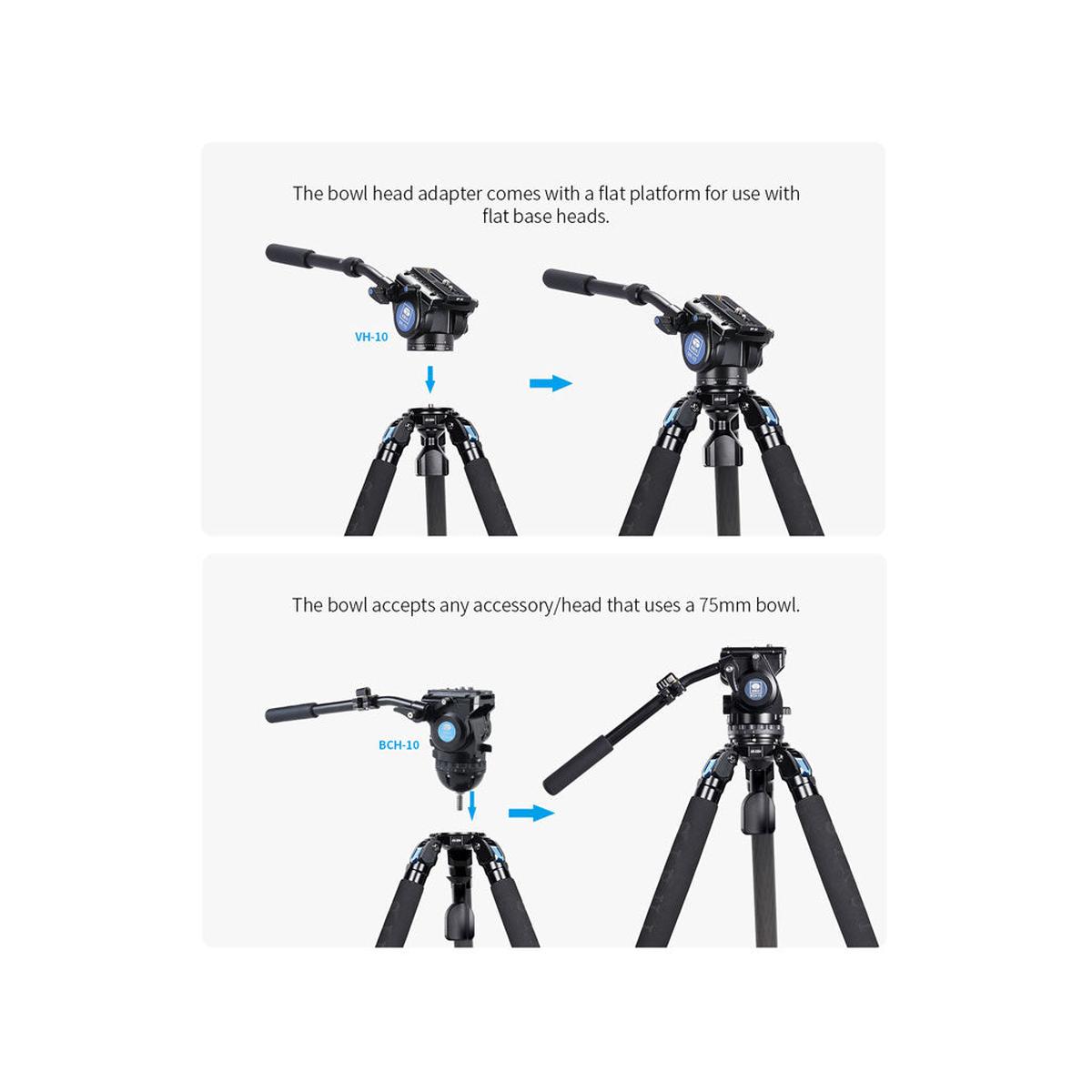 SIRUI AR-3204 Explorer 2in1 Dreibeinstativ Carbon mit 15m Leveling Base 150 cm hoch - AR-Serie