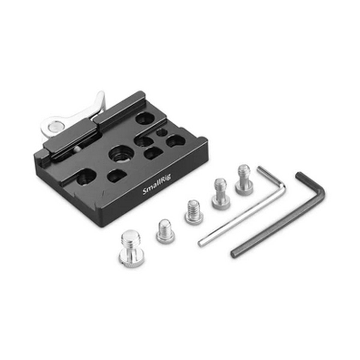 SmallRig 2143B Quick Release Clamp Arca Kombatibilität - Lieferumfang: SmallRig Grundplatte, verschiedene Schrauben und Inbusschlüssel.