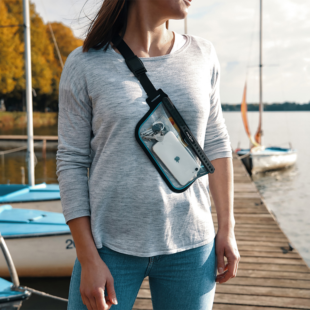 Fidlock Hermetic Sling Bag Transparent-Blue