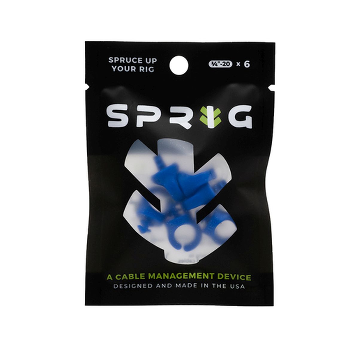 Sprig 6er Pack Blue (1/4"-20) Kabel- Management