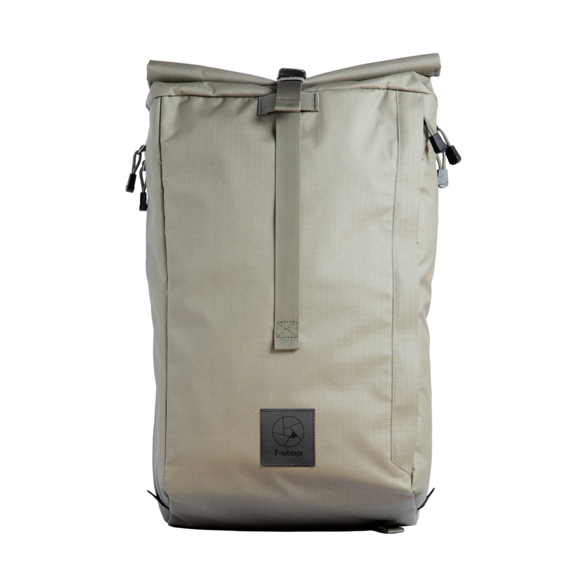 F-Stop Dalston Aloe (Olivgrün) - Frontansicht beiger Rolltop-Rucksack