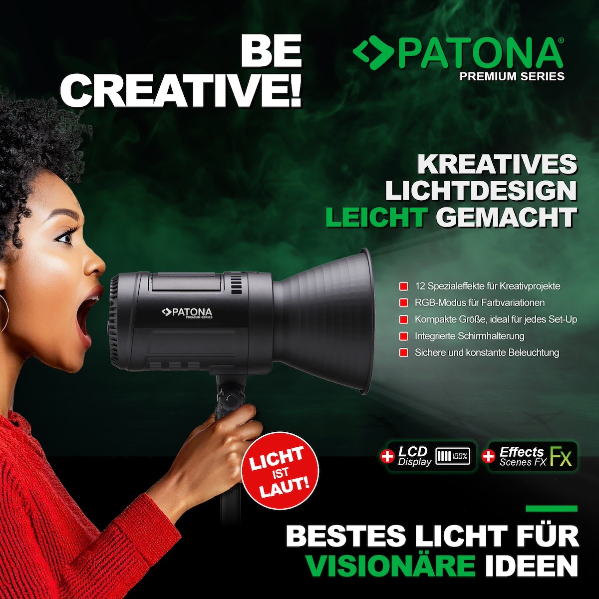 Patona Premium LED RGB Foto / Videolicht 80W