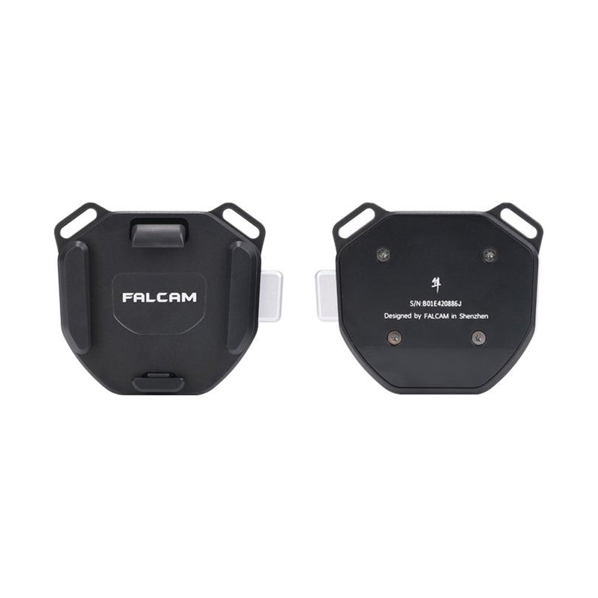 Falcam F38 Quick Release Buckle Kit for Shoulder Strap 3142 - Front- und Rückansicht der schwarzen FALCAM Halterung.
