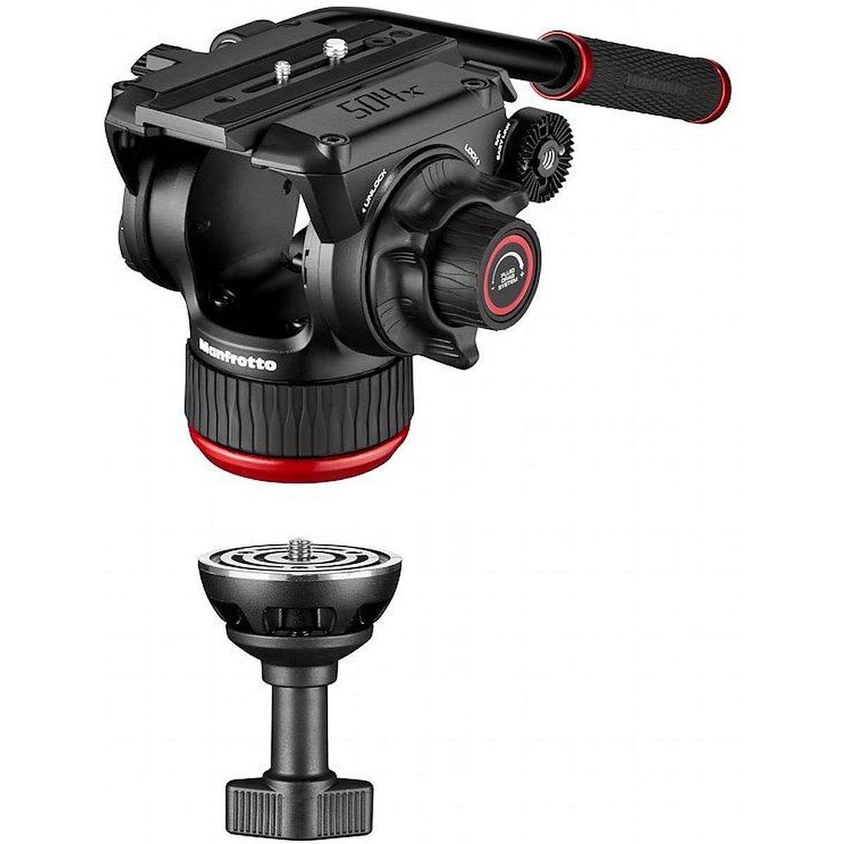 Manfrotto MVK504XTWINFA Fluid-Videokopf 504X mit Stativ 645 Fast Twin Alu