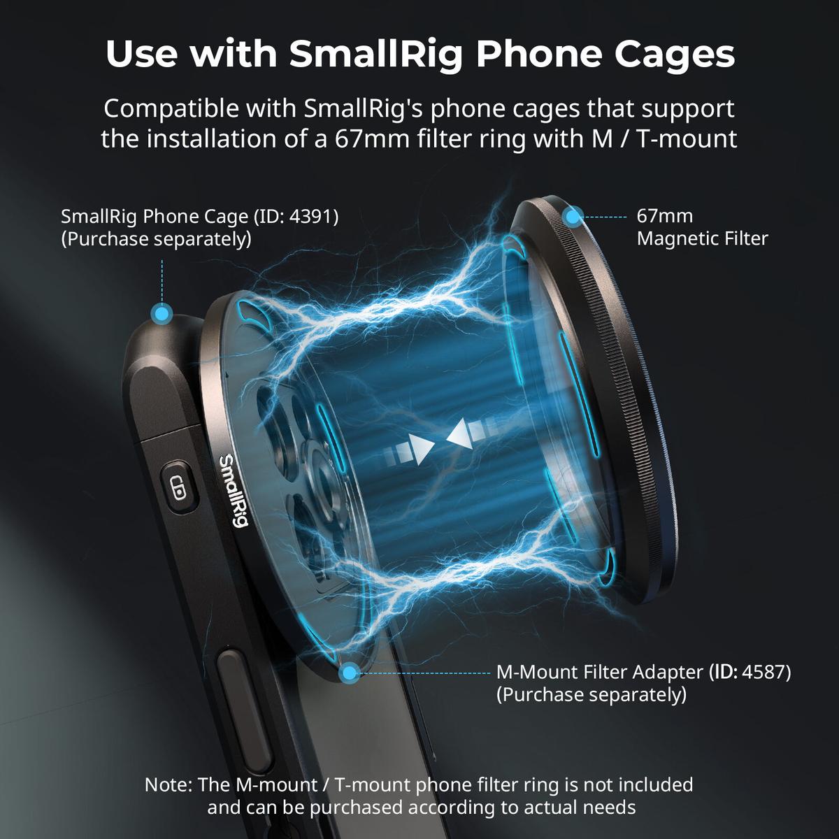 SmallRig 4726 5-in-1 Attachable Filter Kit VND 2-32 & CPL & 1/4 Effect Black Mist (67mm)