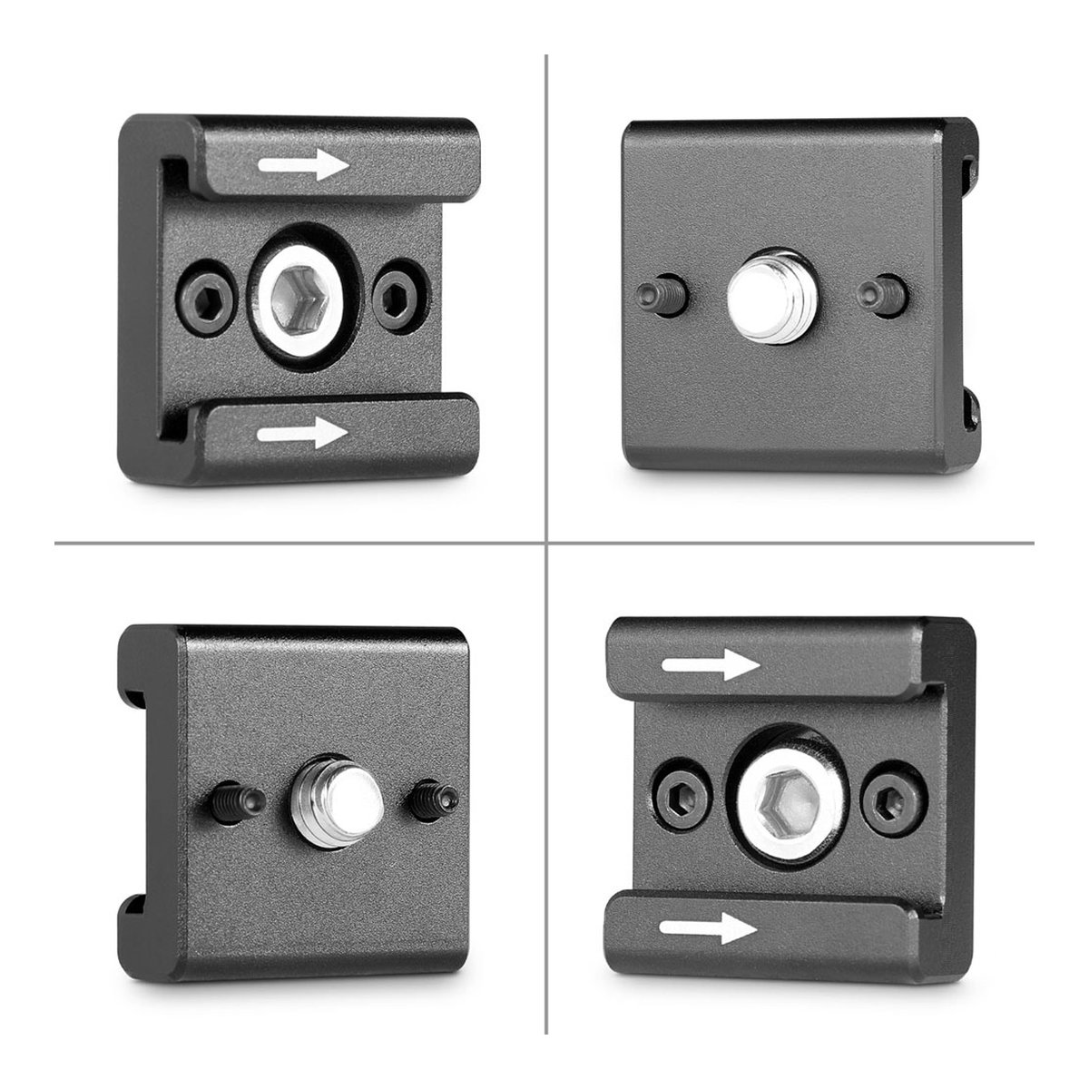 SmallRig 2060 Cold Shoe 2er Blitzschuh- Adapter-Set - Multiperspektivische Ansicht des Montageadapters.