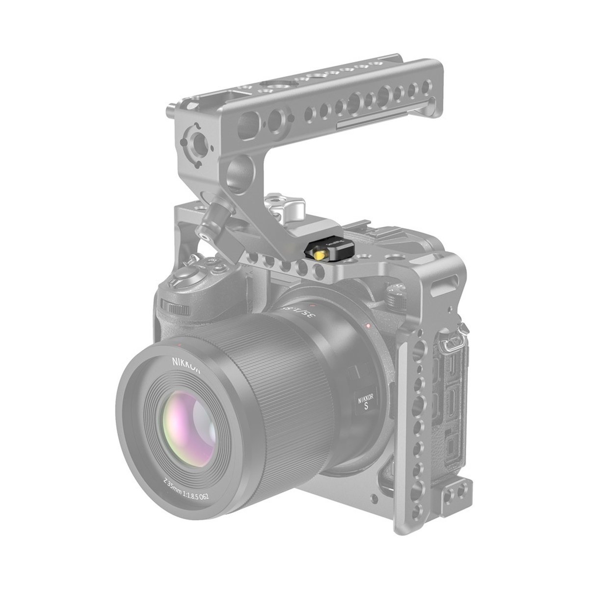 SmallRig BUN2468B NATO Rail 50 mm Lowprofile, Befestigungsschiene - Anwendungsbeispiel: Hot Shoe Wasserwaage auf Kamerablitzschuh montiert. SmallRig BUN2468B NATO Rail 50 mm Lowprofile, Befestigungsschiene - Anwendungsbeispiel: Hot Shoe Wasserwaage auf Kamerablitzschuh montiert.
