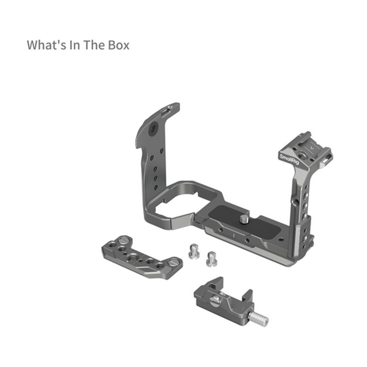 SmallRig 4770 HawkLock QR Cage Kit für Sony FX3 / FX30 - Lieferumfang: Kamerakäfig, zusätzliche Halterung und Montageschrauben