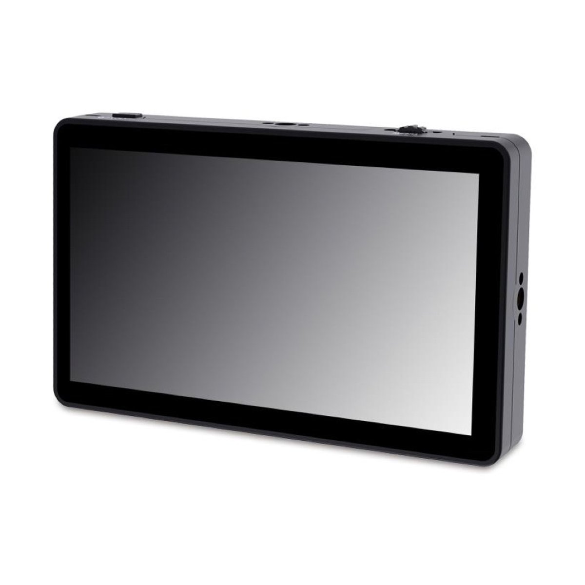 Feelworld 6" 4K F6 Plus V2 HDMI Touch Screen monitor with LUT's - Perspektivansicht eines dunkelgrauen Monitors mit schwarzem Bildschirm Feelworld 6" 4K F6 Plus V2 HDMI Touch Screen monitor with LUT's - Perspektivansicht eines dunkelgrauen Monitors mit schwarzem Bildschirm